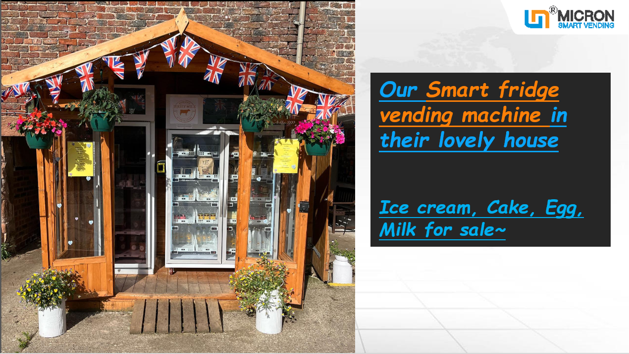 Ice cream vending machine freezer cooling system with touch screen card reader in UK