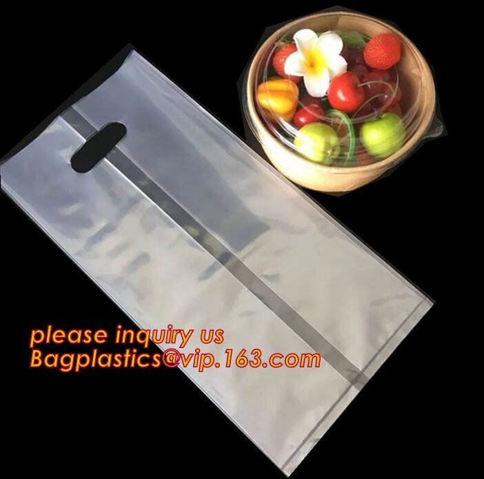 Promotional customized high quality soft loop plastic cloth bag,manufacturer custom soft loop handle polyethylene PE pla