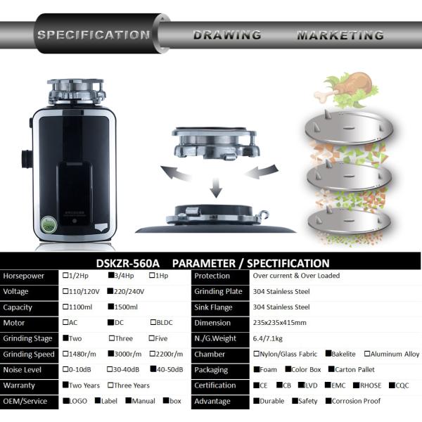 High Quality Food Waste Disposer Supplier in China with CE Certification