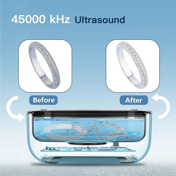 45KHz Jewelry Cleaning Machine Hotel Ultrasonic Glasses Cleaner