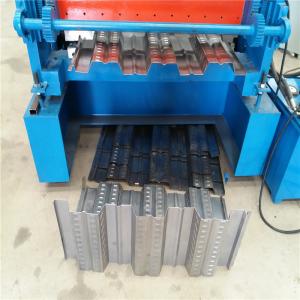 China Heavy Duty 18-20 Station Floor Deck Roll Forming Machine Hydraulic Cutting Blue Color wholesale
