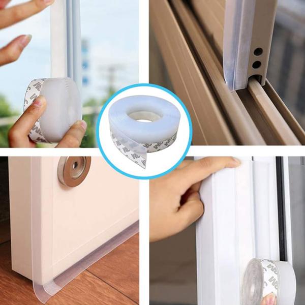 25mm Self Adhesive Door Sweep Draft Stopper Silicone Rubber Door Seal Anti Collision