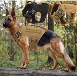 China Plastic Tactical Dog Harness For Hiking Training Brown wholesale