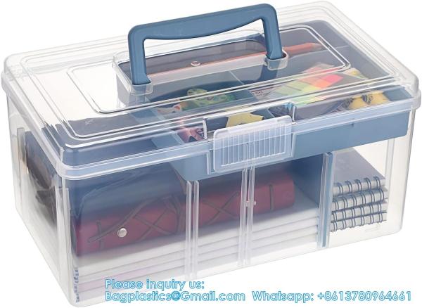 Quality Dividing Box With Removable Tray Multipurpose Stationery Storage Box With Handle Portable Sewing Box Art Craft for sale