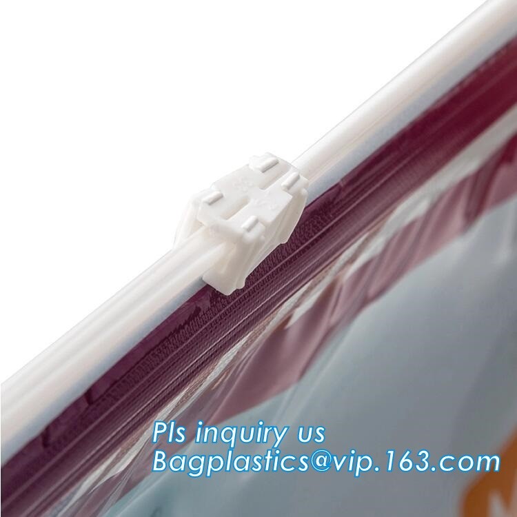 quad seal bottom and bottom load metallized film slider zipper packaging bag, Metal Zipper Printing PVC Slider Bags