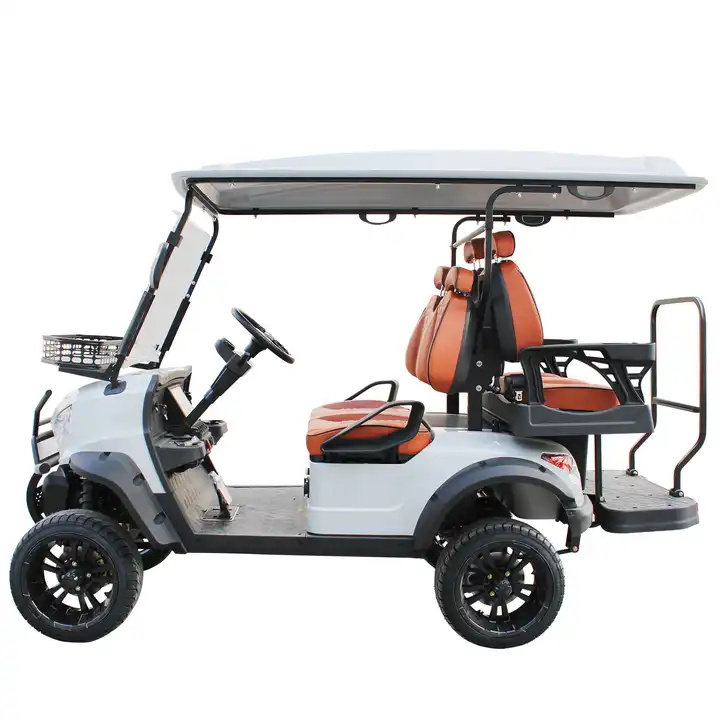 Rear Hub Motor 48V Lithium Battery Golf Cart with Audio System 6 Passenger Modern Style