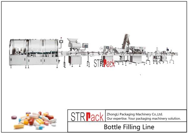 Quality Tablet Capsule Bottle Filling Line With Counted Machine And Cotton Inserting Machine for sale