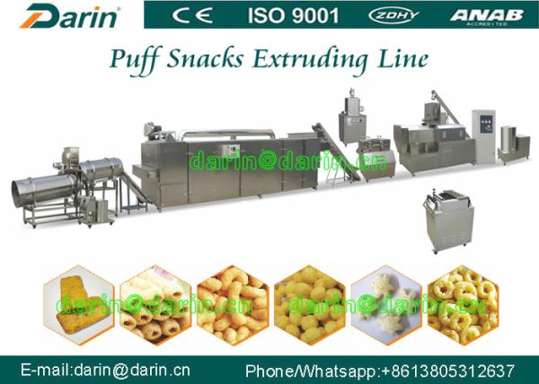 Quality Puff Corn snack food processing line with finish mixing , extruding , shaping for sale