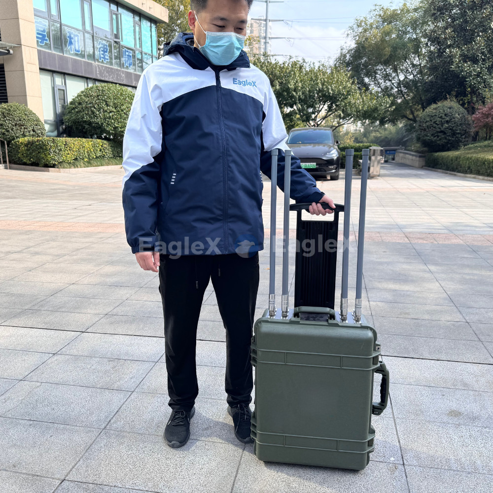 Portable Movable Drone Jammer With Detector 3km Detection And 2km Jamming System Anti FPV Drone