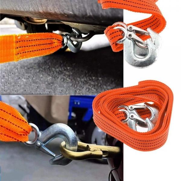 4M 5 Tons Steel Wire Tow Cable Tow Strap Towing Rope with Hooks for Heavy Duty Car Emergency