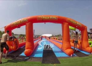 China 1000 ft commercial use outdoor double lane inflatable water slide N slip on sale for water parties fun wholesale