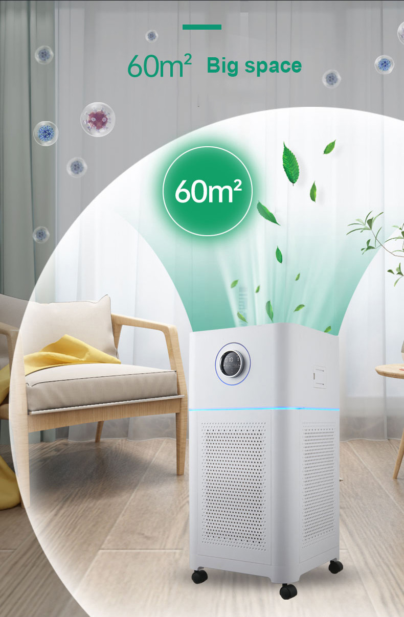 H11 H13 65dB Hepa Air Purifier Smoke Odor Sensor Office Home Use