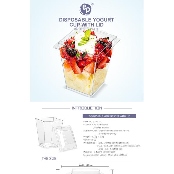Wholesale eco friendly disposable 5 oz plastic milkshake smoothie cups with lids