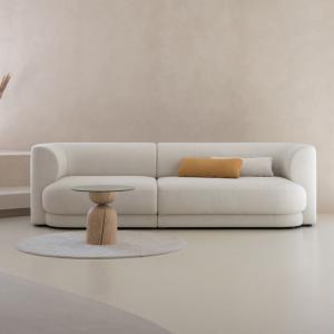 China Apartment Sectional Fabric Cloth Sofa Set Ergonomic White Gray wholesale