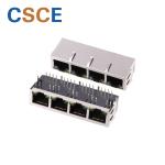 1 * 4 Port RJ45 Connector Transformer 100Base - T Shielded For IP Phone / X DSL