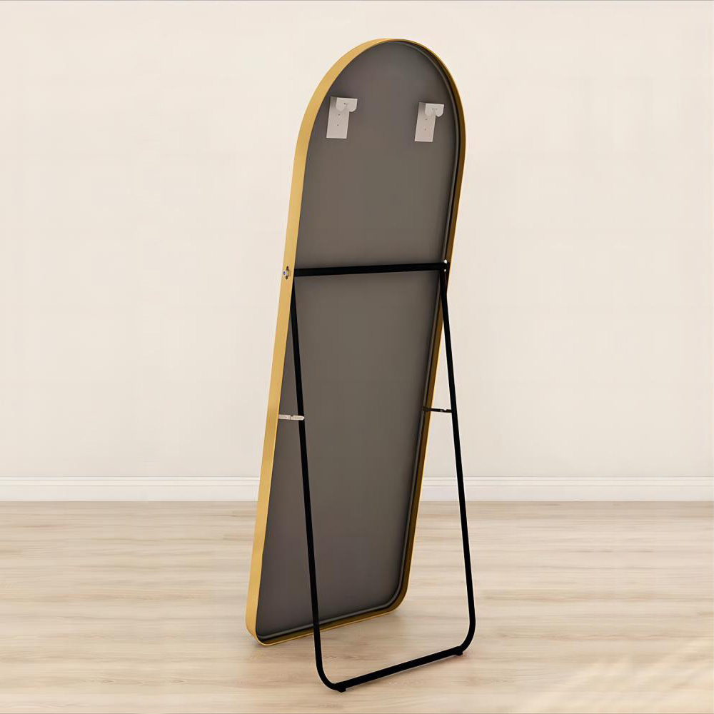 Full Length Gold Arch Frame Standing Black Home Decor Mirror for Living Room Floor Mirror