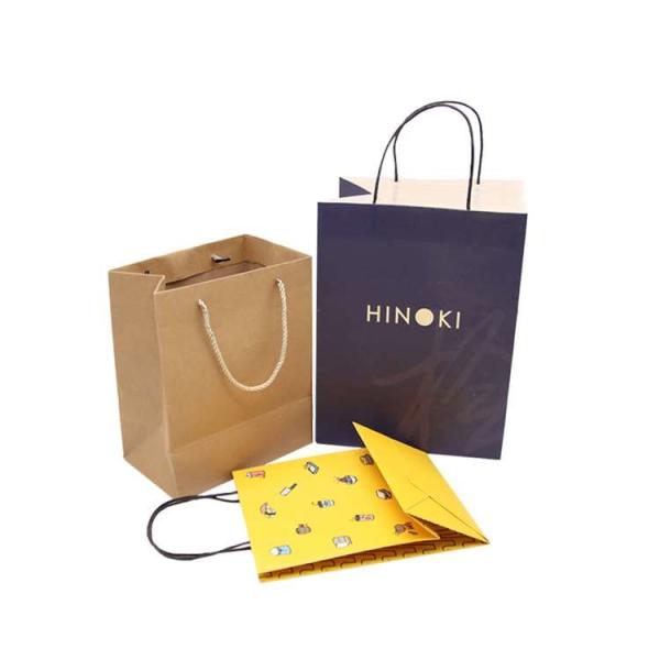 Large Capacity Black Boutique Gift Kraft Paper Shopping Bags Flexo Printing