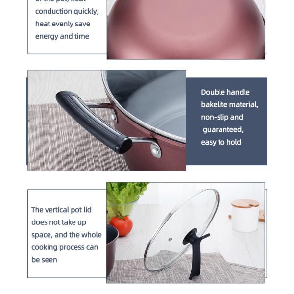 Multi Purpose 3Pcs Kitchen Nonstick Ollas Cast Iron Pot And Pan Set