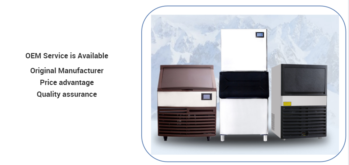 200kg Ice Storage Low Noise Commercial Air-Cooling Cube Ice Machine with 0.96KW Power