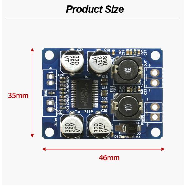 TPA3118 Series Audio Power Amplifier Board 60W Mono Digital Audio Comparator Chip Module