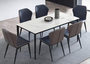 ODM 120x70x75cm Rectangular Stone Dining Table OEM Slab Top