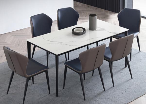 Quality ODM 120x70x75cm Rectangular Stone Dining Table OEM Slab Top for sale
