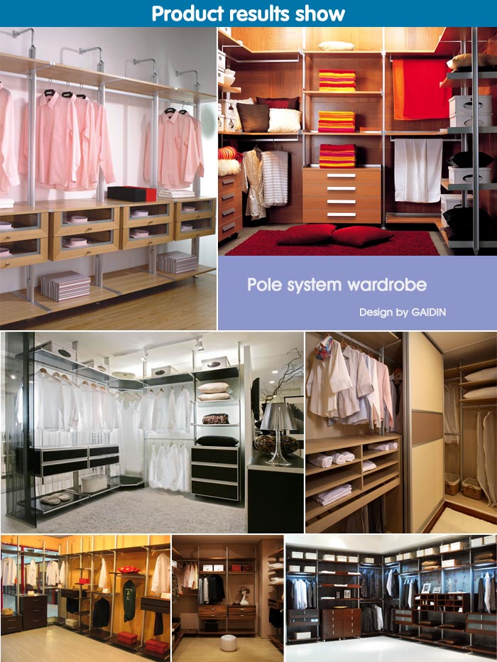 Comparable things made aluminum wardrobe pole system flat packing walk in closet