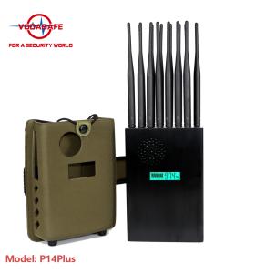 China 14 Watts High Output Power Mobile Phone Signal Jammer Jamming Range 25 Meters wholesale