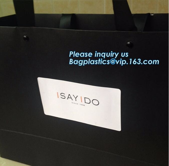 Customized Cut Printed Coated Paper Shopping Bag with Matt Lamination,rope handle custom logo printed white paper bag