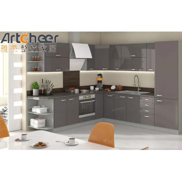 Villa Kitchen Granite Top Cupboard with Beveled Edge Countertop and E0 Grade Material