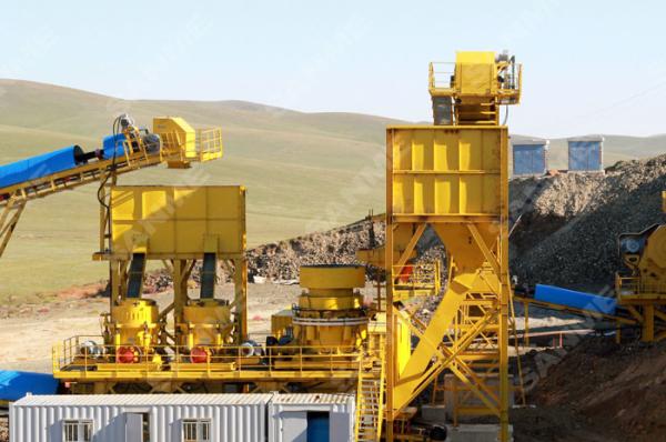 Quality High Efficiency Rock Cone Crusher Machine , Cone Crushing Machine Reasonable Structure for sale