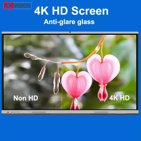 JCVISION 65 - 110Inch Smartboard Interactive Display AG Temple Glass IR Touch LCD Panel