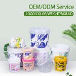 1L 20L Plastic Bucket With Handle And Lids Transparent and Multi-functional for