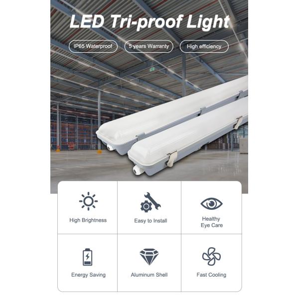 Parking Lots LED Triproof Light 5000K 6000K with 120° Beam Angle