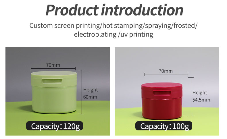 100g Flip Top Lid Double Wall PP Plastic Jars for Body Cream and Body Butter Cosmetic Containers