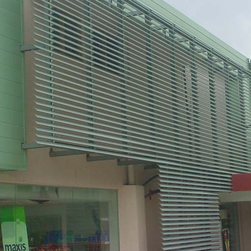 85mm Aluminum Sun Louver Breathable External Sun Blinds Powder Coated
