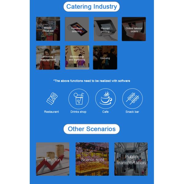 Android Mobile MPOS System Restaurant Mobile POS Dual Touchscreen