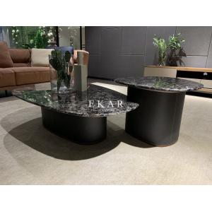 Modern European Style Marble Top Metal Base Coffee Table Set
