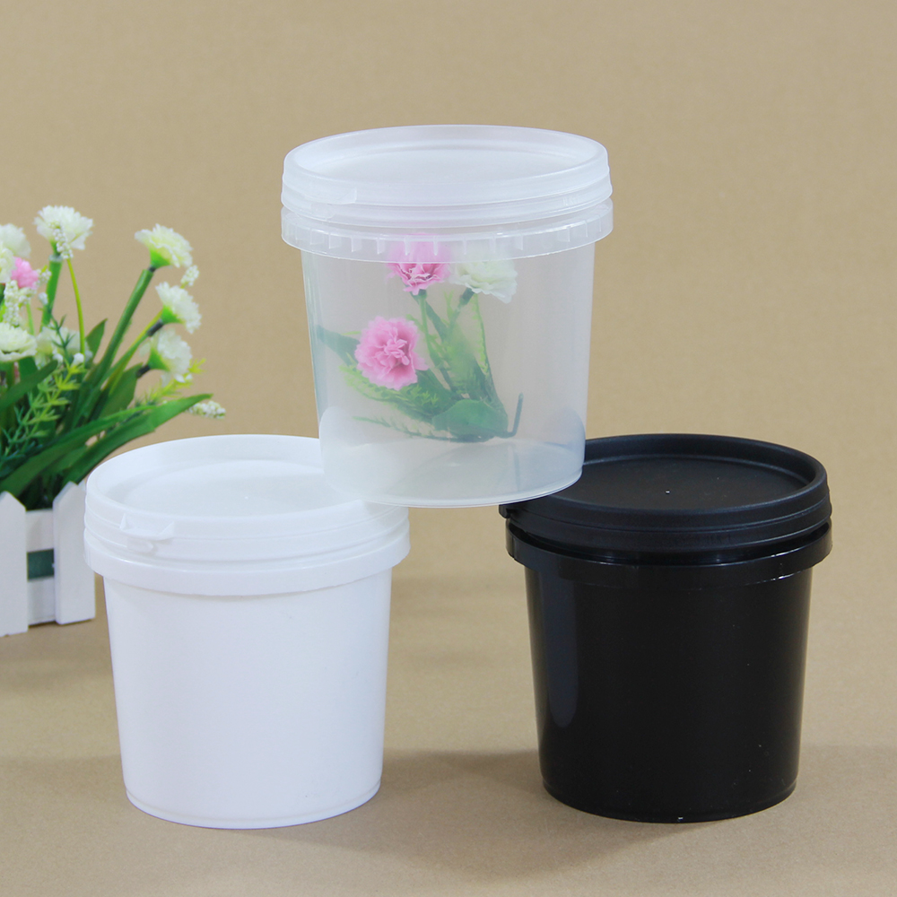 8L Thickened White Transparent Large Square Plastic Bucket Container With Lids Food Grade