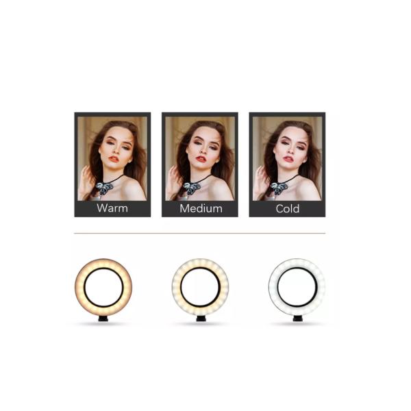 2500K 4000K Selfie Ring Light With Clamp and Phone Holder Beauty light