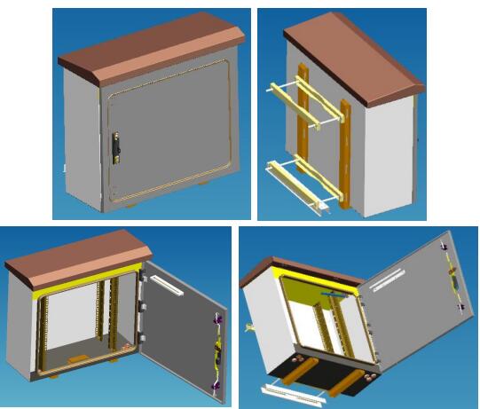 Galvanized Steel 14U SGCC Pole Mount Cabinet