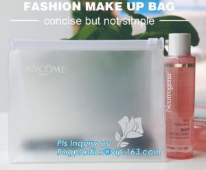 China Plastic Makeup Brushes Bag For Women Zipper EVA Slider Gusset Cosmetic Bag, slider zipper bag/ cosmetic packaging, zip on sale