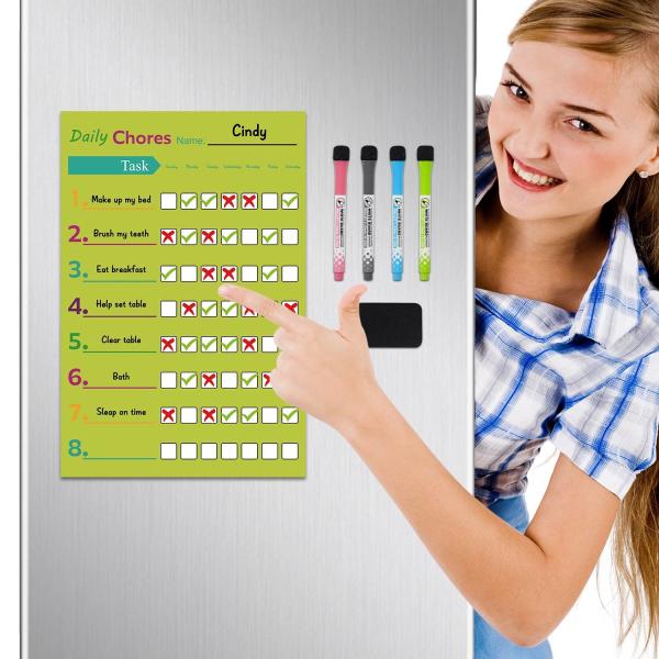 Customizable Erasable Daily Weekly Monthly Chore Chart Preschool Reward Chart 60x40cm