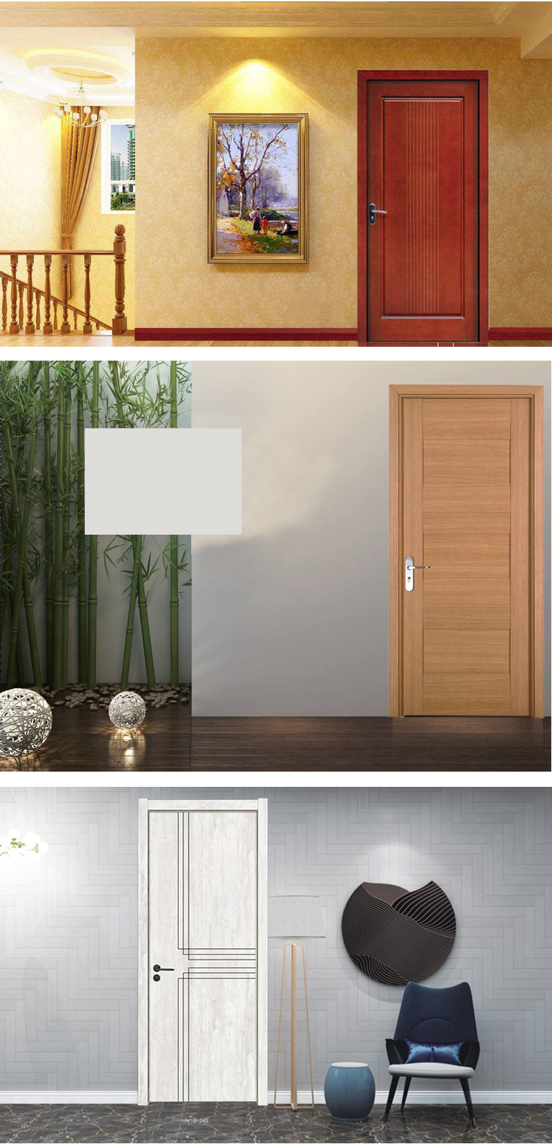 PVC/WPC/PE Wood Texture Modern Style Door Frame Profile for Surface Application
