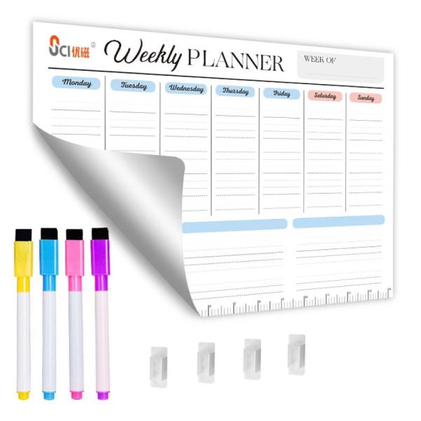 Soft Whiteboard Sheets Reusable Calendar Planner Self Sticky Weekly Planner 17x11'' 17x13''