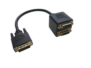 China DVI M to 2 X DVI F splitter cable Y cable adapter,DVI(24+1) Adapter on sale