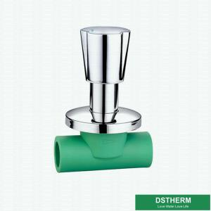 China Zinc Alloy Hexangular Handle PPR Stop Valve Chrome Plated wholesale