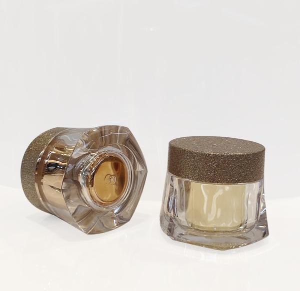 Quality PETG Collar Material Double Wall Face Cream Container 30g for Other Cosmetic in Luxury White Transparent for sale
