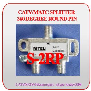 China CATV/MATV 2-way splitter with 360 degree round PIN wholesale