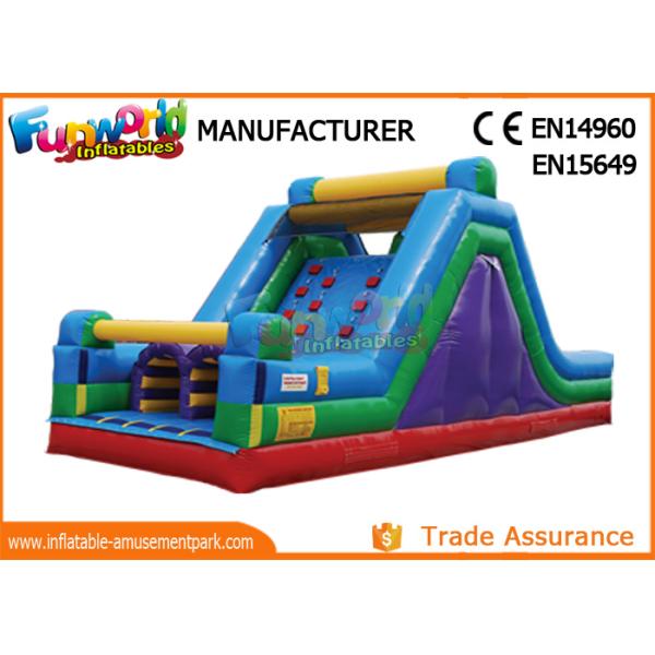 0.55 MM PVC Tarpaulin Inflatable Obstacle Course , Inflatable Climbing Wall And Slide